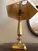 Pair of Brass Table Lamps With Floral Painted Shades - 4