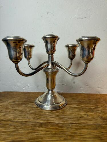 Sterling Silver-Filled Five-Arm Candelabrum
