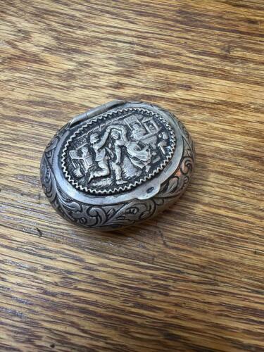 Silver Snuff Box with Repouss&eacute; Dance Scene