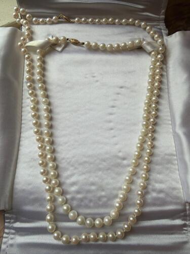 Pearl Necklaces with 14K Gold Clasps