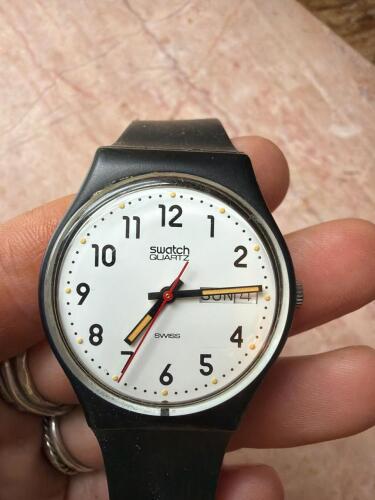 Swatch Quartz Day-Date Wristwatch Swiss Made