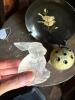 Couroc Inlaid Plate, Frosted Glass Rabbit, and Globe Flower Frog - 3