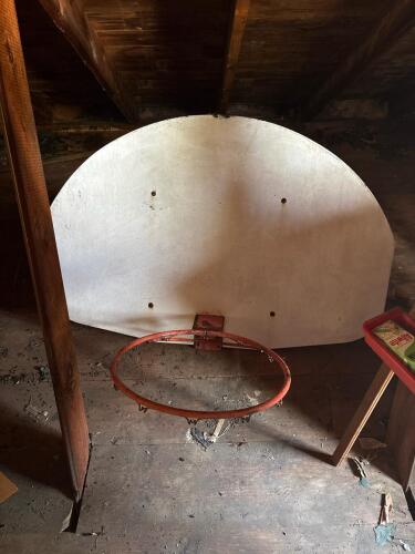 Vintage Basketball Backboard and Rim with Mounting Bracket