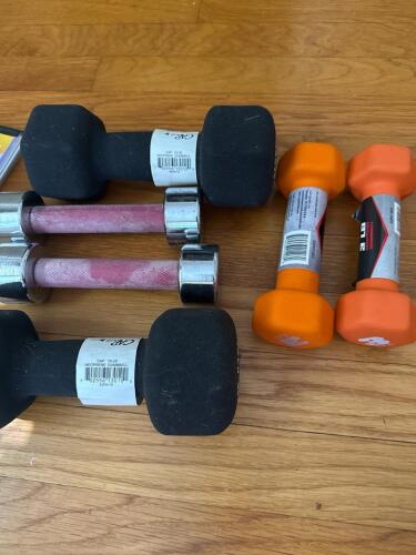 Assorted Dumbbells: CAP Barbell 10 lb, 3 lb, Gold's Gym 3 lb