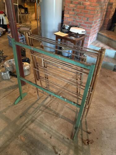 Three Vintage Wooden Drying Racks and Towel Stand