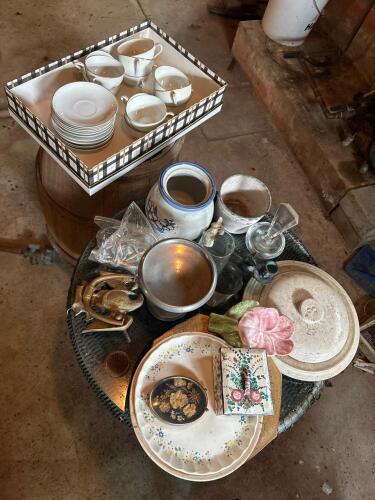 Assorted Antique and Vintage Housewares, Pottery and Decor