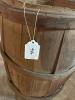 Large Rustic Wood Barrel with Metal Bands - 4