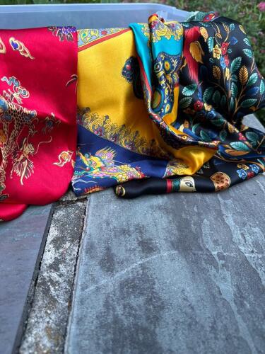 Set of Three Authentic Chinese Silk Scarves