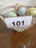 Cut Glass Pedestal Bowl with Decorative Egg Ornaments - 10