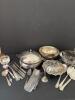 Silverplate Serving Pieces, Flatware, and Pyrex Insert