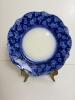 Four W H Grindley Grace Flow Blue Plates with Floral Motif - 2