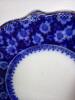 Four W H Grindley Grace Flow Blue Plates with Floral Motif - 8