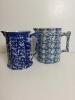 Tow Antique Blue and White Spongeware Pitchers