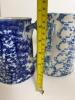 Tow Antique Blue and White Spongeware Pitchers - 13