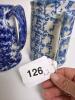 Tow Antique Blue and White Spongeware Pitchers - 14