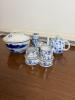 Blue and White Japanese-Style Ceramic Condiment Serving Pieces