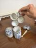 Blue and White Japanese-Style Ceramic Condiment Serving Pieces - 3