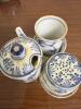 Blue and White Japanese-Style Ceramic Condiment Serving Pieces - 6