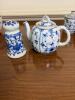 Blue and White Japanese-Style Ceramic Condiment Serving Pieces - 8
