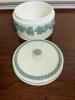 Wedgwood Embossed Queens Ware Biscuit Barrel with Lid - 2