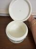 Wedgwood Embossed Queens Ware Biscuit Barrel with Lid - 3