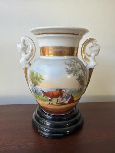 Porcelain Vase With Glass Stand