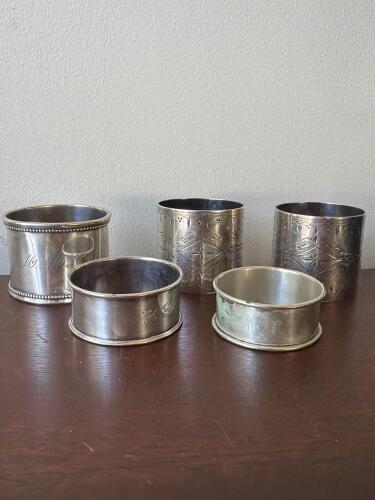 Sterling Silver Napkin Rings Assortment