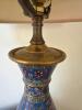 Cloisonn&eacute;-Style Table Lamp with Floral Motif - 4