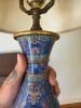 Cloisonn&eacute;-Style Table Lamp with Floral Motif - 6