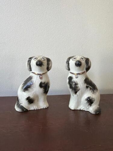 Pair of Staffordshire-Style Ceramic Dog Figurines
