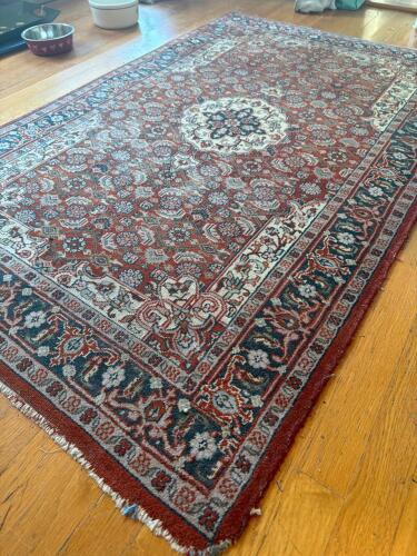 Oriental-Style Wool Area Rug with Medallion Motif