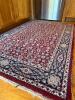 Hand-Knotted Oriental-Style Wool Rug with Geometric Borders