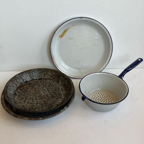 Vintage Kitchen Colander and Pie Plates