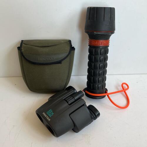 Pentax 8x24 Binoculars with Case and Garrity Flashlight