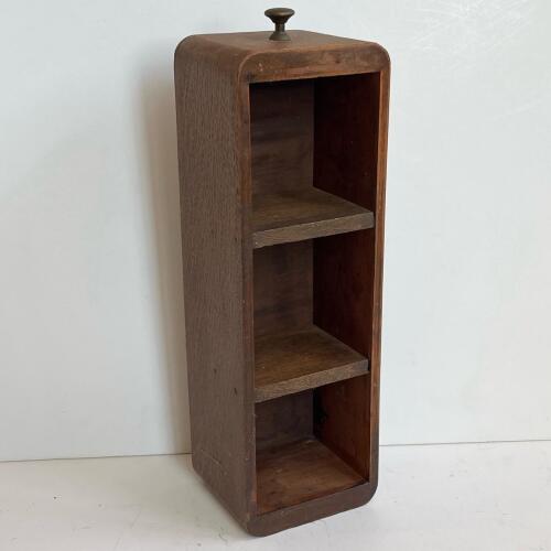 Vintage Wood Wall-Mount Shelf with Brass Knob