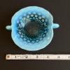 Small Blue Hobnail-Style Double Handled Glass Tray - 3
