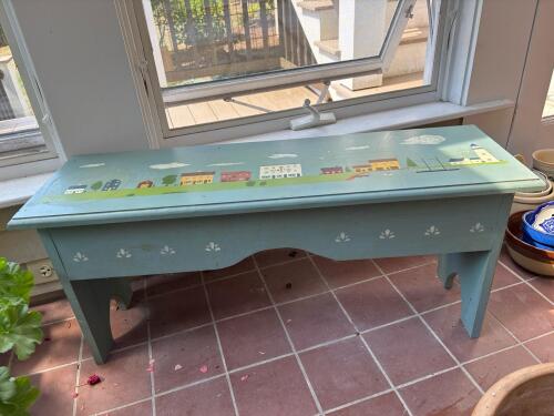 Folk Art Painted Bench