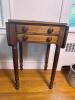 Sheraton-Style Drop Leaf Side Table With Two Drawers - 2