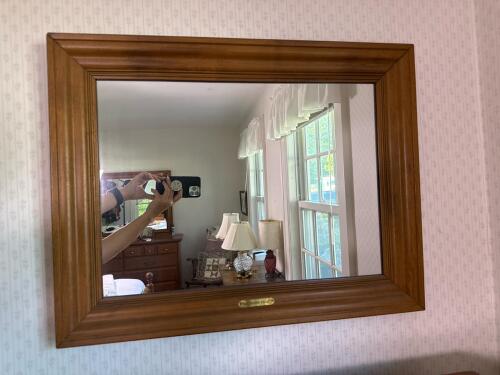 Golden Eagle Wall Mirror With Wood Frame