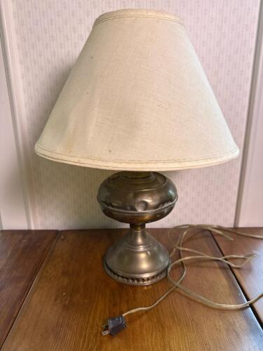 Vintage Metal Table Lamp with Shade