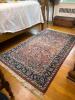 Oriental-Style Wool Area Rug With Floral Motif