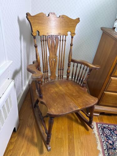 Wooden Rocking Chair in the Victorian Style