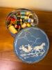 Blue Tin with Horse and Carriage Motif