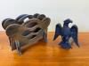 Wooden Napkin Holder and Metal Eagle Door Stop