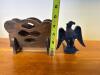 Wooden Napkin Holder and Metal Eagle Door Stop - 3
