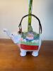 Japanese Elephant Form Ceramic Teapot with Wicker Handle - 4
