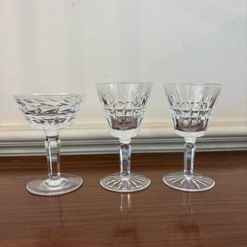 Three Assorted Waterford Crystal Stemmed Glasses