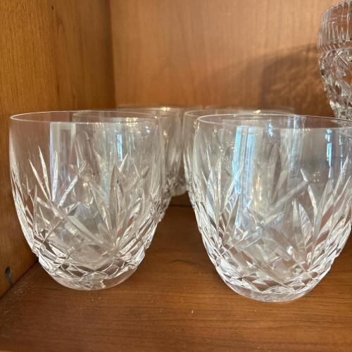 Six Waterford Crystal Cut Glass Tumblers - Two Styles