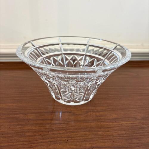 Signed Waterford Crystal Cut Glass Flared Bowl