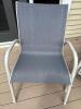 Patio Sling Armchairs White Metal With Textilene Mesh - 2